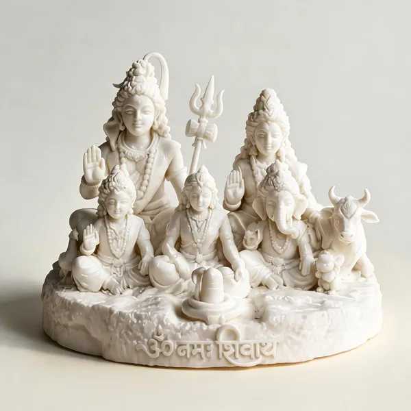 Shiva_Parvati_Resin_Idol_White_8Cm_Temple_Decor