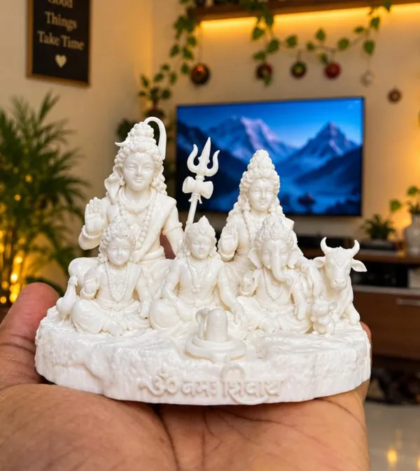 Shiva_Parvati_Resin_Idol_White_8Cm_Temple_Decor