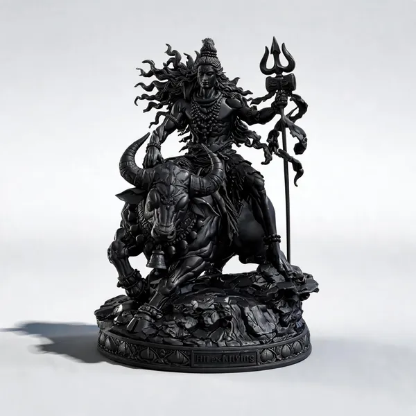 Shiva_With_Nandi_Resin_Idol_Black_8Cm_Temple_Decor