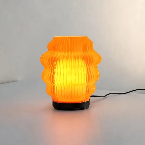 Orange_Ribbed_Wavy_Decorative_Table_Lamp