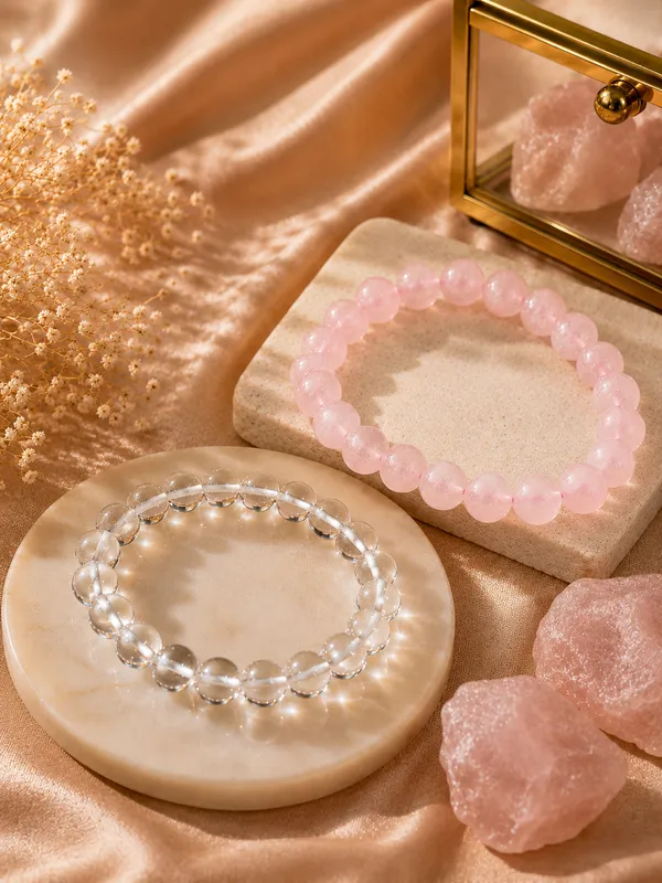 Krystalsnmore_Rose_Quartz_and_Clear_Quartz_Bracelet