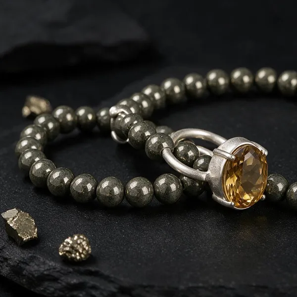 Krystalsnmore_Citrine_Ring_and_Pyrite_Bracelet_Combo