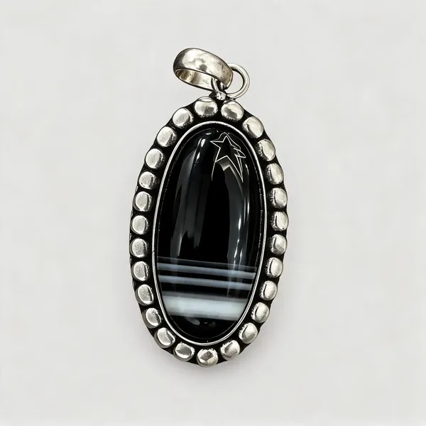 Krystalsnmore_Black_Hakik_(Onyx)_Pendant