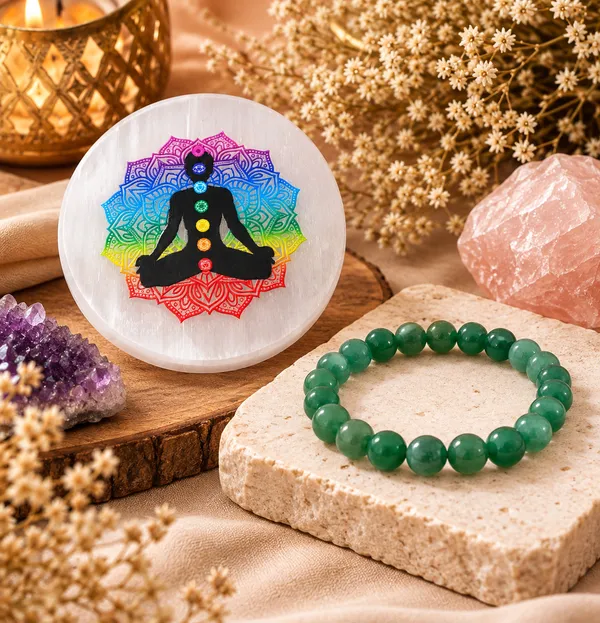 Krystalsnmore_Selenite_Plate_and_Green_Aventurine_Combo