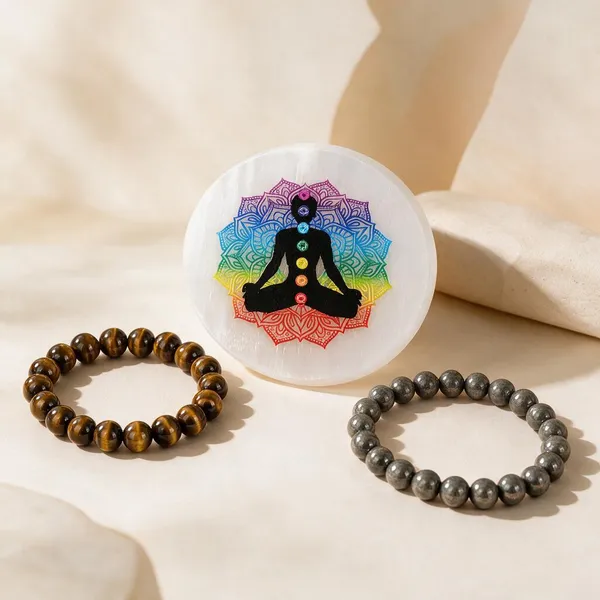 Krystalsnmore_Selenite_Plate,_Tiger's_Eye_and_Pyrite_Combo