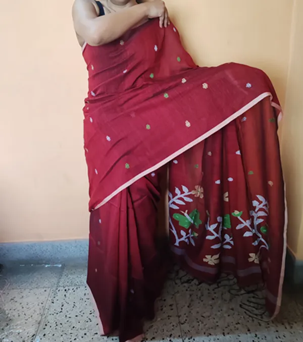 Maroon_Floral_Print_Saree_for_Women