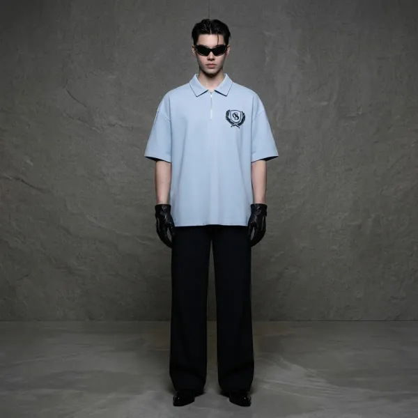 Sky_Blue_Cotton_Drop_Shoulder_Oversized_Typography_T_Shirt_For_Men