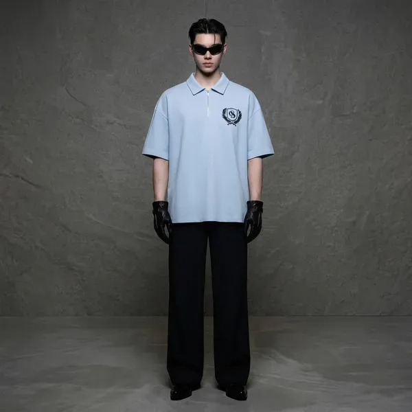 Sky_Blue_Cotton_Drop_Shoulder_Oversized_Typography_T_Shirt_For_Men