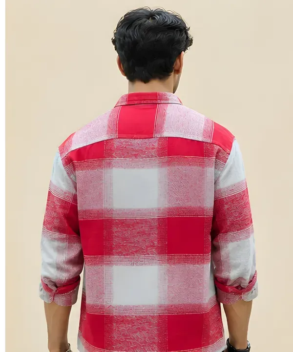 Hasal_Men_S_Red_Grey_Buffalo_Check_Flannel_Shirt_Full_Sleeve_Casual_W_More