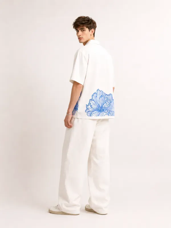 White_Cotton_Regular_Fit_Floral_Embroidered_Cuban_Collar_Shirt_For_Men