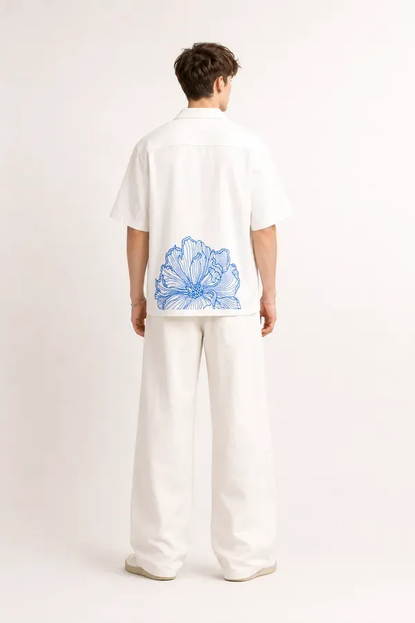 White_Cotton_Regular_Fit_Floral_Embroidered_Cuban_Collar_Shirt_For_Men