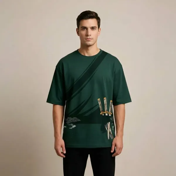 Green_Cotton_Oversized_Samurai_Graphic_T_Shirt_For_Men