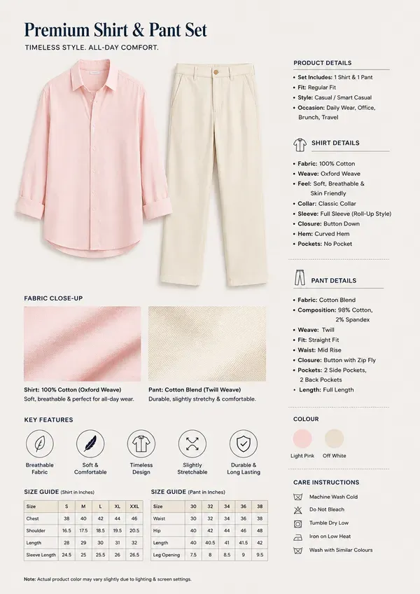 Premium_Shirt_Pant_Set_Light_Pink_Oxford_Shirt_Off_White_Chinos_Reg_More
