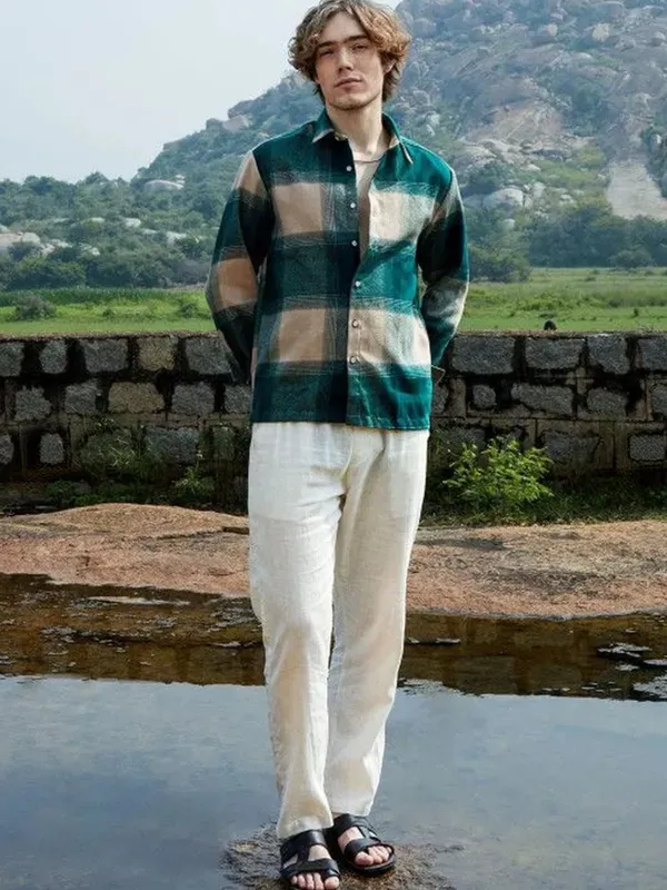 Hasal_Emerald_Check_Premium_Casual_Shirt