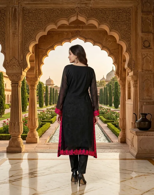 Black_Floral_Kurta_Set_for_Women
