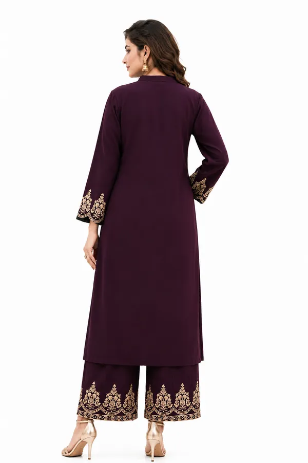 Maroon_Embroidered_Straight_Kurta_Set_for_Women