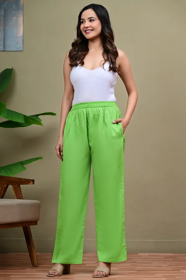 Green_Elasticated_Straight_Fit_Pants_for_Women