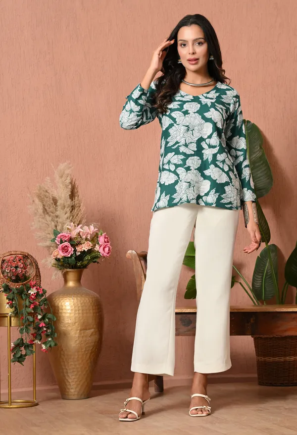 Green_Floral_Print_Straight_Kurti_for_Women