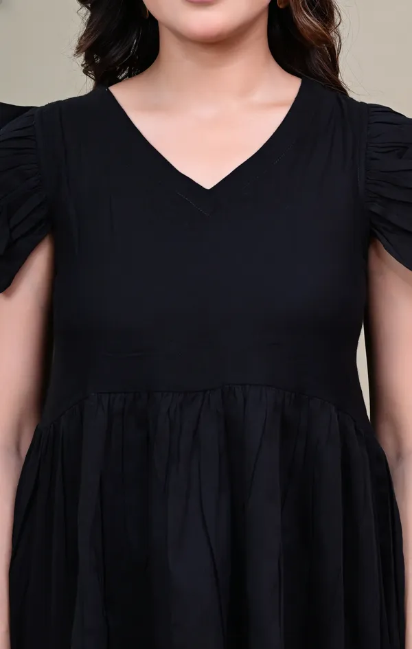 Black_V-Neck_Flared_Top_for_Women