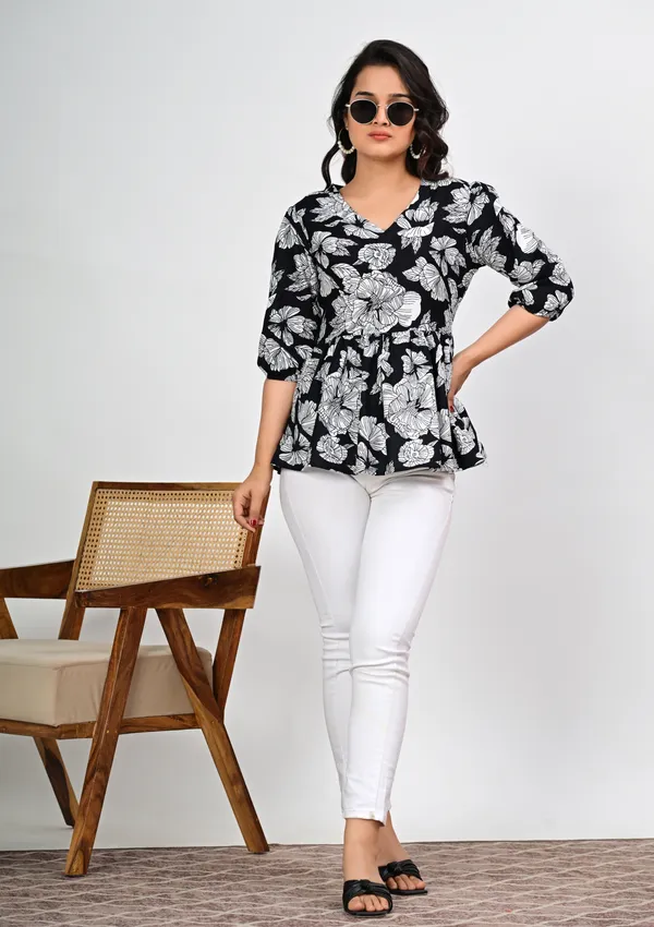 Black_Floral_Peplum_Top_for_Women