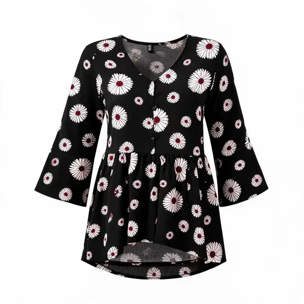 Black_Cotton_Floral_Peplum_Top_For_Women