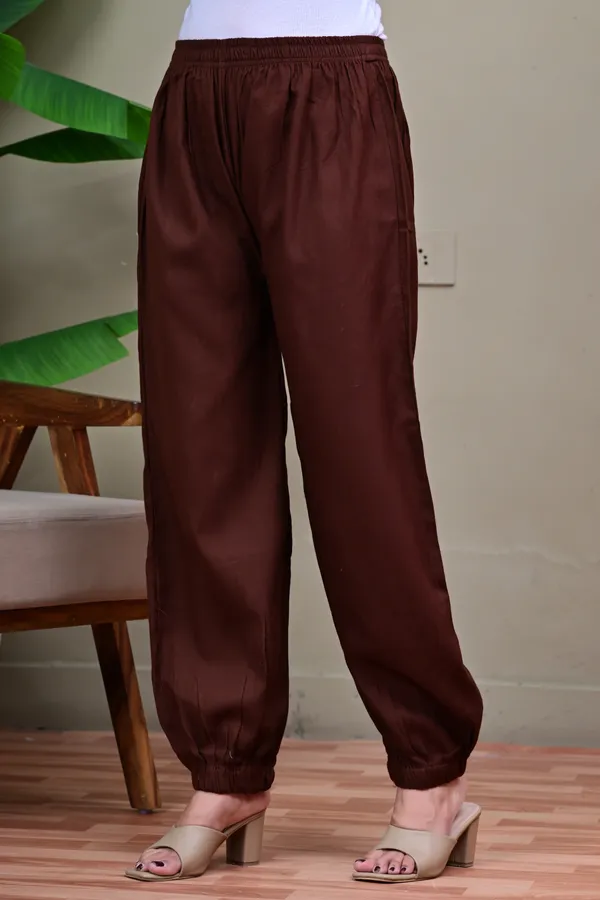 Brown_Woven_Jogger_Pants_for_Women