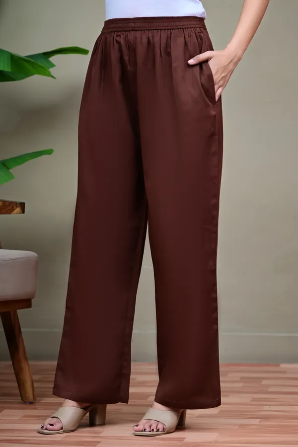 Brown_Wide_Leg_Elastic_Waist_Trousers_for_Women