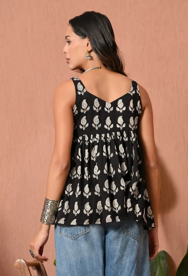 Black_Printed_Flared_Top_for_Women