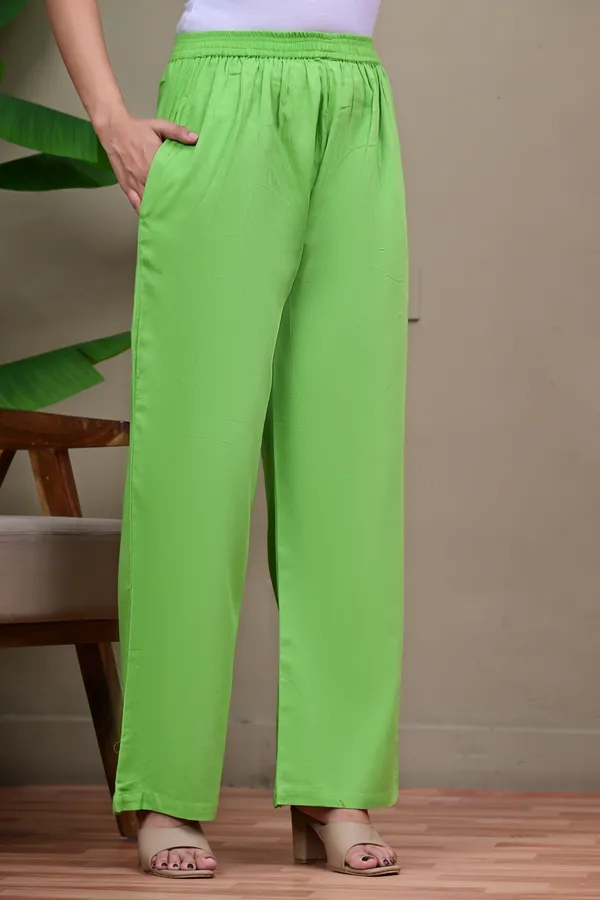 Green_Elasticated_Straight_Fit_Pants_for_Women