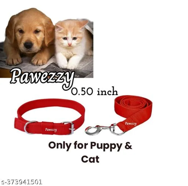 Pawezzy_Red_Cat_And_Dog_Puppy_Collar_And_Leash_Set