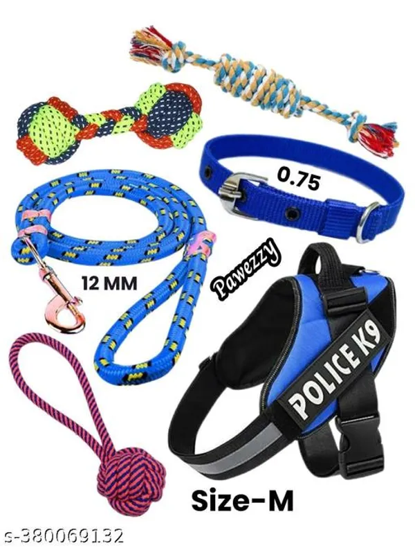 Pawezzy_Blue_Dog_Harness_Collar_Leash_And_Toys_Combo