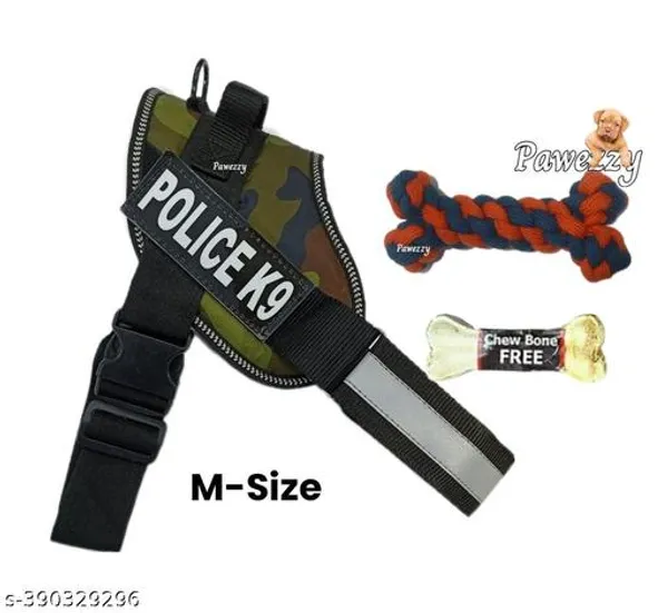Pawezzy_Adjustable_Military_K9_Dog_Harness_With_Toys