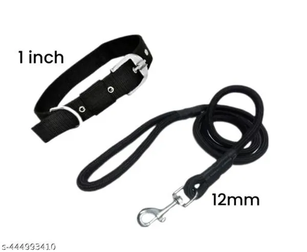 Pawezzy_Black_Dog_Collar_And_Leash_Set