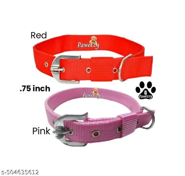 Pawezzy_Red_And_Pink_Dog_Collar_Combo_Pack_Of_2