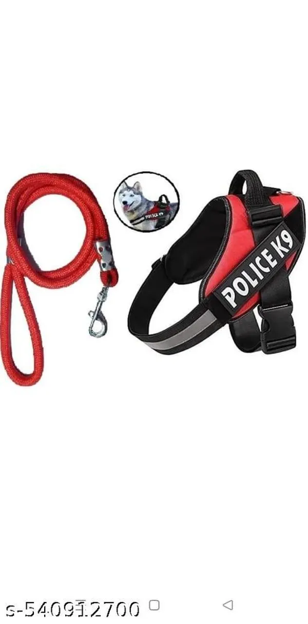 Pawezzy_Red_Adjustable_K9_Dog_Harness_And_Leash_Set