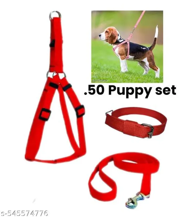 Pawezzy_Red_Adjustable_Dog_Harness_And_Leash_Combo