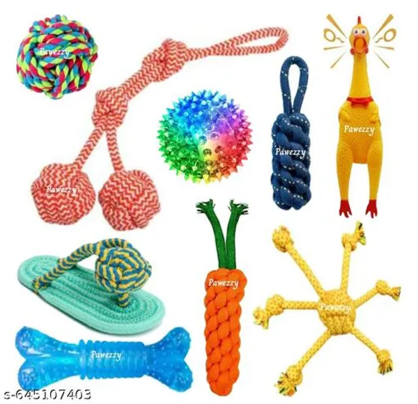 Pawezzy_Multicolor_Dog_Chew_Toy_Combo_Pack_Of_9