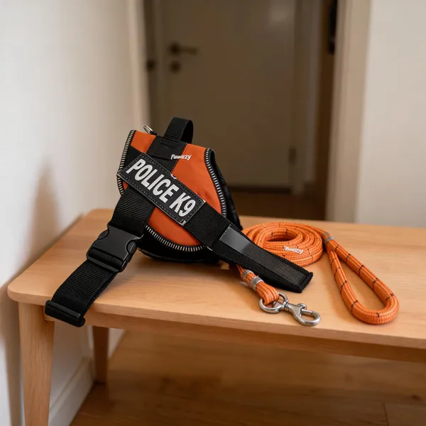 Pawezzy_Orange_Adjustable_Dog_Harness_With_12Mm_Leash