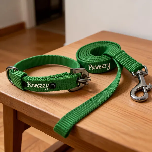 Pawezzy_Green_Dog_Leash_And_Collar_Set