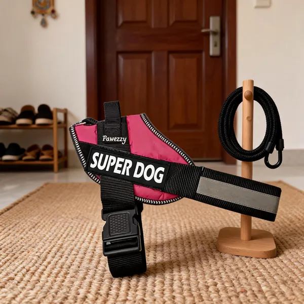 Pawezzy_Pink_Adjustable_Standard_Dog_Harness