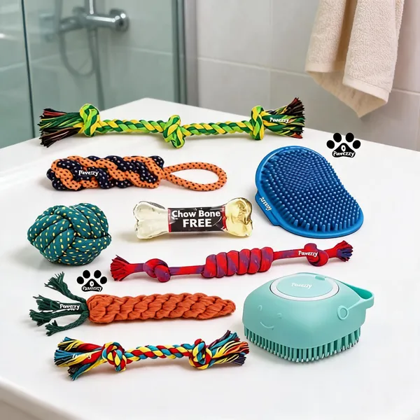Pawezzy_Multicolor_Dog_Chew_Toys_And_Bathing_Brush_Set_Of_9