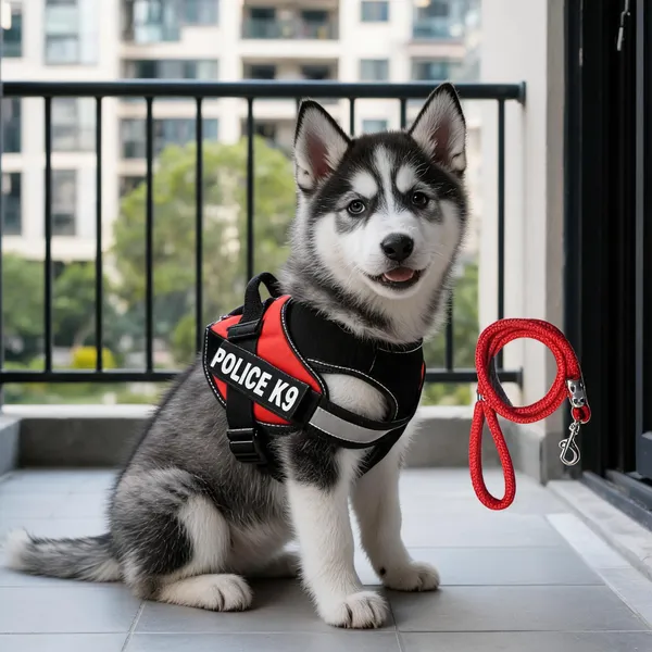 Pawezzy_Red_Adjustable_K9_Dog_Harness_And_Leash_Set