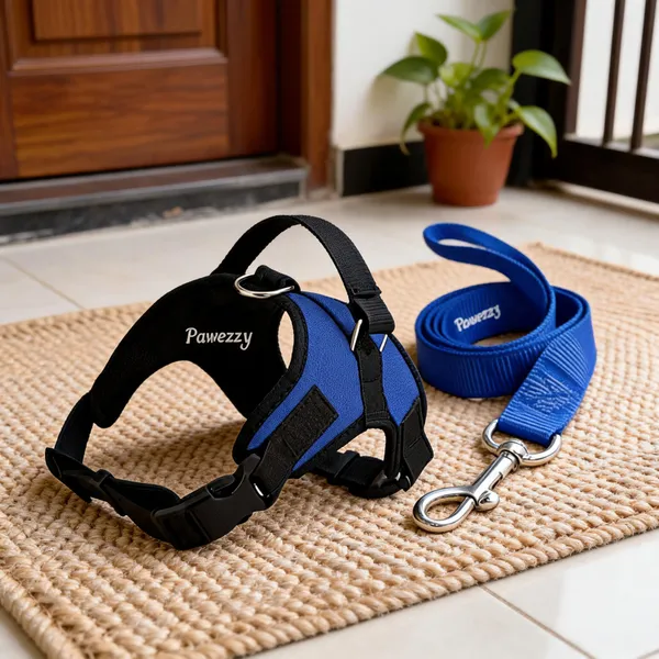 Pawezzy_Blue_Star_Dog_Harness_And_Leash_Set