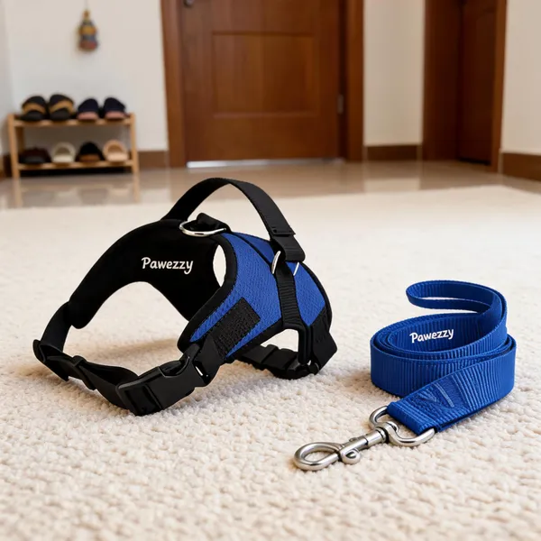 Pawezzy_Blue_Star_Dog_Harness_And_Leash_Set