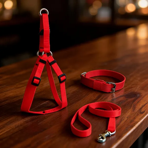 Pawezzy_Red_Adjustable_Dog_Harness_And_Leash_Combo