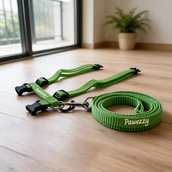 Pawezzy_Green_Adjustable_Cat_Harness_And_Leash_Set