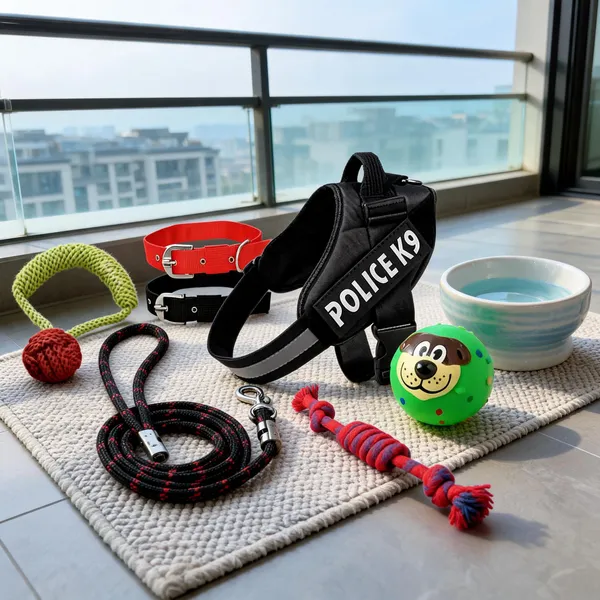 Pawezzy_Black_Dog_Harness_Leash_And_Toys_Combo