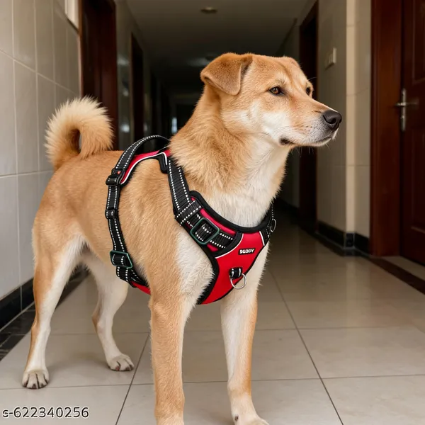 Pawezzy_Red_Double-Sided_Adjustable_Dog_Harness