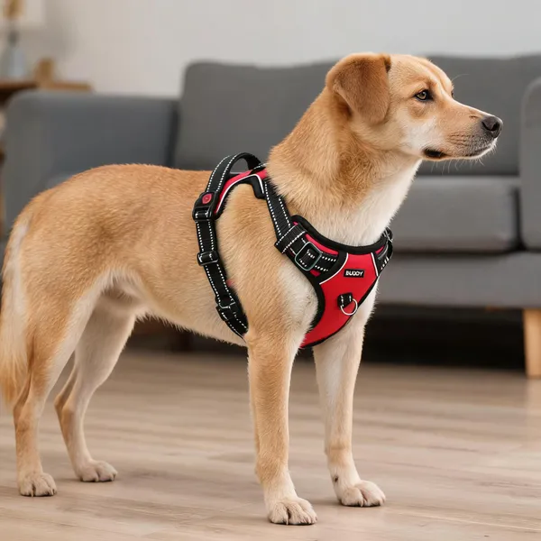 Pawezzy_Red_Double-Sided_Adjustable_Dog_Harness