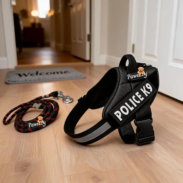 Pawezzy_Black_Dog_Harness_And_Leash_Combo